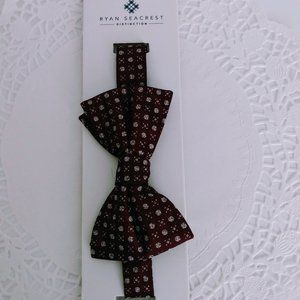 Ryan Seacrest Distinction Mens Foster BurgundMetallic Silk Bow Tie brand…